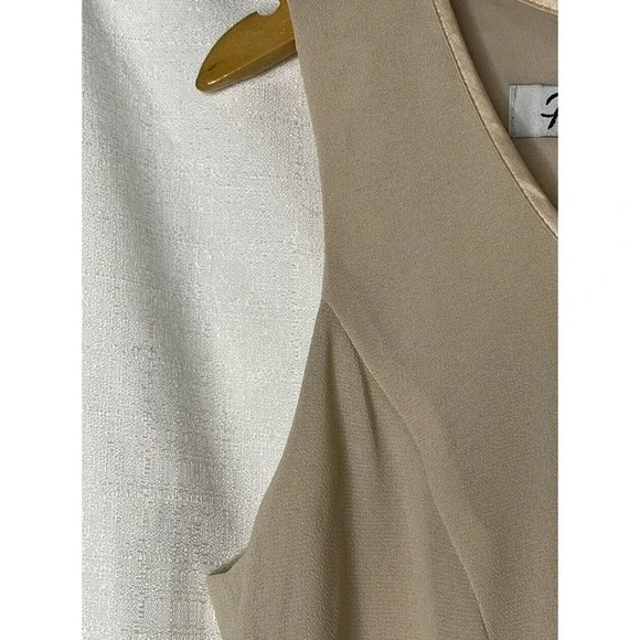 VTG Patra Women's Dress Formal Size 12 Shimmer Sleeveless Cream / Tan NWT - Picture 5 of 8